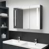 vidaXL LED kúpeľňová zrkadlová skrinka 89x14x62 cm žiarivá čierna - Čierna - 146559-260907