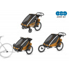 Thule Chariot Sport 2 G3 DOUBLE Natural Gold + bike set + kočíkový set + bežecký set