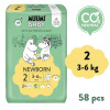 Muumi Baby Eko plienky 2 Mini 3–6 kg 58 ks
