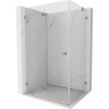 Mexen Lunar-F, skladací sprchový kút ľavý 80 x 70 cm, 8mm číre sklo, profil medená matná, 836-080-070-65-00-L