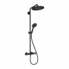 Hansgrohe Croma Select S, Showerpipe 280 1jet EcoSmart 9 l/min s termostatom a ručnou sprchou Raindance Select S 120 3jet, čierna matná, HAN-26891670