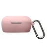 kwmobile silikonový obal na nabíjecí pouzdro sluchátek pro Bose QuietComfort Earbuds s ochranným držákem a karabinou, pudrově růžová (kwmobile Cover for Bose QuietComfort Earbuds Case - Silicone Cover