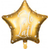 Party Deco Foil balónek Happy Birthday!, 40 cm, zlatý