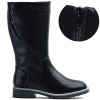 Dievčenské čižmy ZATEPLENÉ kožušinou elegantné ZIPS čižmy jazdeckého typu Wojtyłko