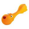 Psík ležiaci - tvar činky, so zvukom, 22 cm, latex, oranžová, HipHop