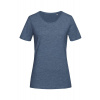 Dámske tričko STEDMAN Lux Fitted - Crew neck, denim heather modrá, 2XL