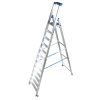 Rebrík z hliníka, s kolieskami, 2 bezpečnostné popruhy, 10 priečok