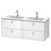 Duravit Brioso - Umývadlová skrinka 55x129x48 cm, 4 zásuvky, lesklá biela BR410602222