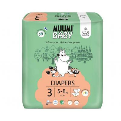 MUUMI Baby 3 Midi 5-8 kg (50 ks), eko plienky