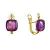 Pozlátené náušnice s pravým ametystom 11731.3