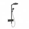 Hansgrohe Raindance Alive S Sprchový set s termostatom, priemer 30 cm, 3 prúdy, EcoSmart, kefovaný čierny chróm 24596340-HG