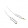 Kábel GoGEN Jack 3,5mm, 2,5m, predlžovacie, pozlátené konektory (GOGJACK250FM02) biely