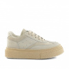 TENISKY MM6 6 COURT PLATFORM LOW TOP SNEAKERS LACE UP IVORY