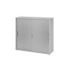 Skriňa s posuvnými dverami, na spisy/zakladače, 1200 x 400 x 1100 mm, sivá/strieborná
