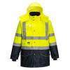 Portwest S426 Hi-Vis Contrast Traffic Reflexná bunda 7v1 žltá/tmavomodrá 3XL