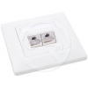 Zásuvka Solarix CAT6 STP 2 x RJ45 pod omietku biela SX9-2-6-STP-WH