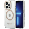 Guess GUHMP15SHTRMD Apple iPhone 15 / 14 / 13 pevné puzdro Metal Outline Magsafe zlaté
