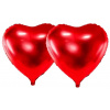 PARTYDECO Fóliový balón – srdce, valentín/svadba, červené, 60 cm, 2 ks 8595596327072