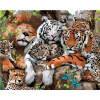 Maľovanie podľa čísel – Lev, tigre a ďalšie mačkovité šelmy (Howard Robinson), 40 × 50 cm, napnuté plátno na rám 8596530063018