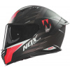 NOX prilba N401 Crower 2025 čierna matná, červená, veľ. M