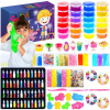 SLIME VEĽKÝ SET NA VÝROBU LEPKU SVIETIACA PLASTICKÁ HMOTA 24 FARIEB 6+
