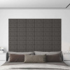 zahrada-XL Nástenné panely 12 ks sivé 30x15 cm umelá koža 0,54 m² 343970