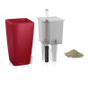 Lechuza geobra Kvetináč Lechuza Mini Cubi all-in-one set Farba: červená