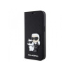 Karl Lagerfeld PU Saffiano Karl and Choupette NFT Knižkové Puzdro pre iPhone 14 Čierne