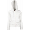 FRUIT OF THE LOOM PREMIUM LADY-FIT HOODED JACKET / Dámska mikina na zips s kapucňou - biela L