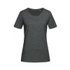 Dámske tričko STEDMAN Lux Fitted - Crew neck, dark heather sivá, XS
