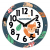 CLOCKODILE Detské nástenné hodiny modré s líškou ⌀25cm