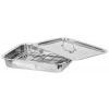 Pekáč MagicHome 38x28x6 cm, s roštom na grilovanie a pokrievkou, nerez