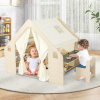 Costway Montessori detský drevený stan v tvare domčeka 6v1