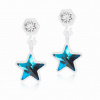 Nealergénne detské náušnice z lekárskeho plastu Visiace hviezdičky 6 mm modré