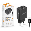 Sieťová nabíjačka ALIGATOR USB-C 2xUSB výstup, 2,4 A, inteligentný IC, čierna CHA0042