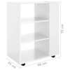 vidaXL Skrinka na kolieskach lesklá biela 60x35x75 cm kompozitné drevo - Biela - 11695-153424