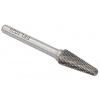 Technická fréza kužeľová zaoblená 10 x 25 mm, dĺžka 65 mmTYP L, stopka 6 mm, XL-TOOLS