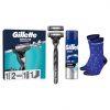 Gillette Mach3 Charcoal Holiaci Strojček, 2 Náhradné Holiace Hlavice + Gél Na Holenie + Ponožky