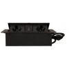 Výklopný blok zapuštěný ORNO OR-AE-13126/B/3M, 2x 230V a 2x USB,kabel 3m, černý