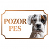 Boxer - Kovová tabuľka POZOR PES