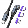 Kábel Uslion USB - USB typ C / microUSB / Lightning 1 m čierny