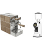 Stone Espresso Mine Premium Wood + Eureka Helios 65, white