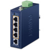 Planet ISW-504PT-E průmyslový kompaktní switch, 1x10/100TX, 4x10/100TX PoE+ 802.3at 120W, -40~75°C, 48-55VDC , IP40