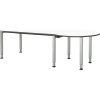 Obdĺžnikový stôl ,š x h 1600 x 800 mm, zaoblený prídavný prvok vpravo mauser