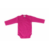 Detské body zavinovacie z merino vlny a hodvábu Cosilana s dlhým rukávom ružové_26 Veľkosť: 62/68
