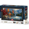 ART PUZZLE Puzzle s rámem a lepidlem 3v1 Stín nad řekou 1000 dílků