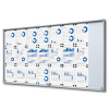 Jansen Display Interiérová Uzamykatelná Vitrína S Posuvnými Dveřmi Slim a bezpečnostními rohy 24 x A4, 1781 x 948 mm