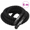 vidaXL Bojové lano čierne 6 m 4,5 kg polyester 94265
