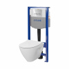 Cersanit Mille, System50 MECH podomietkový rám + závesná wc misa Mille Plus CleanOn + chrómové tlačidlo MOVI II, S701-752