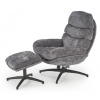 HALMAR Relaxačné kreslo s taburetkou DARIO, sivé